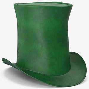 3D Leather Top Hat Green v 3