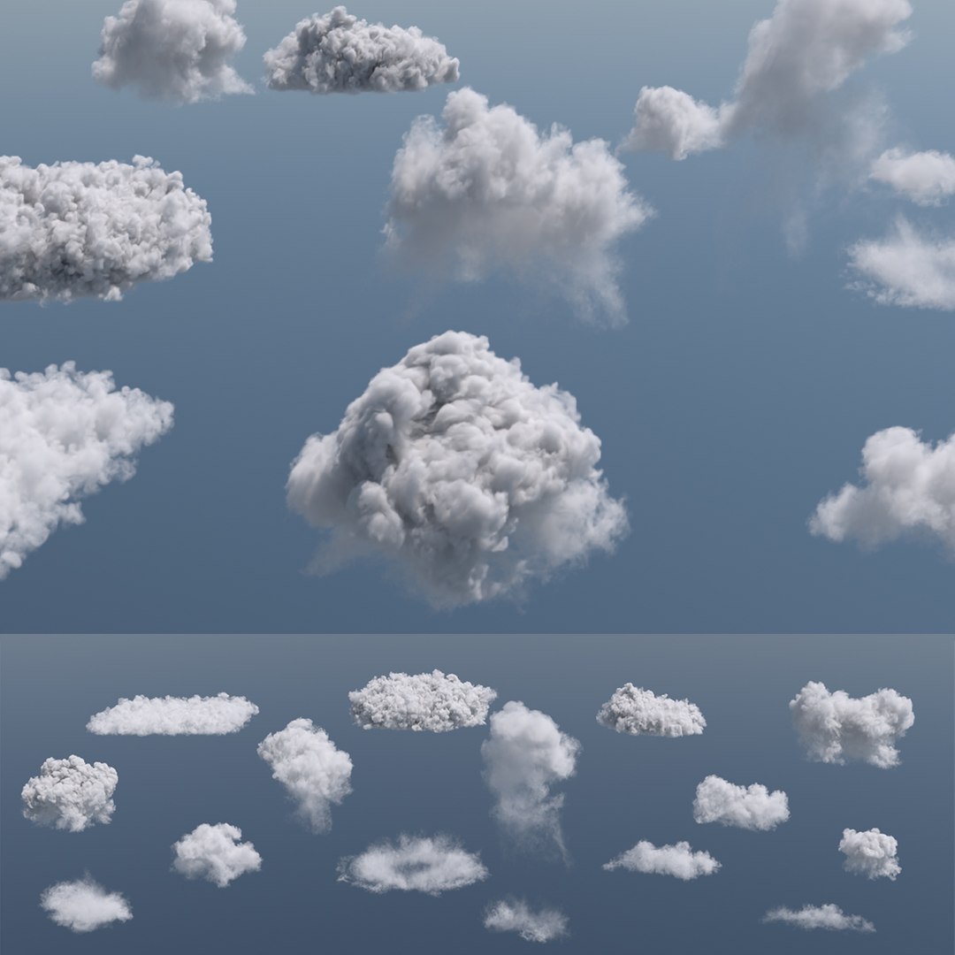 Meteorological Cloud 15 VDB Pack For Blender 3D model preview
