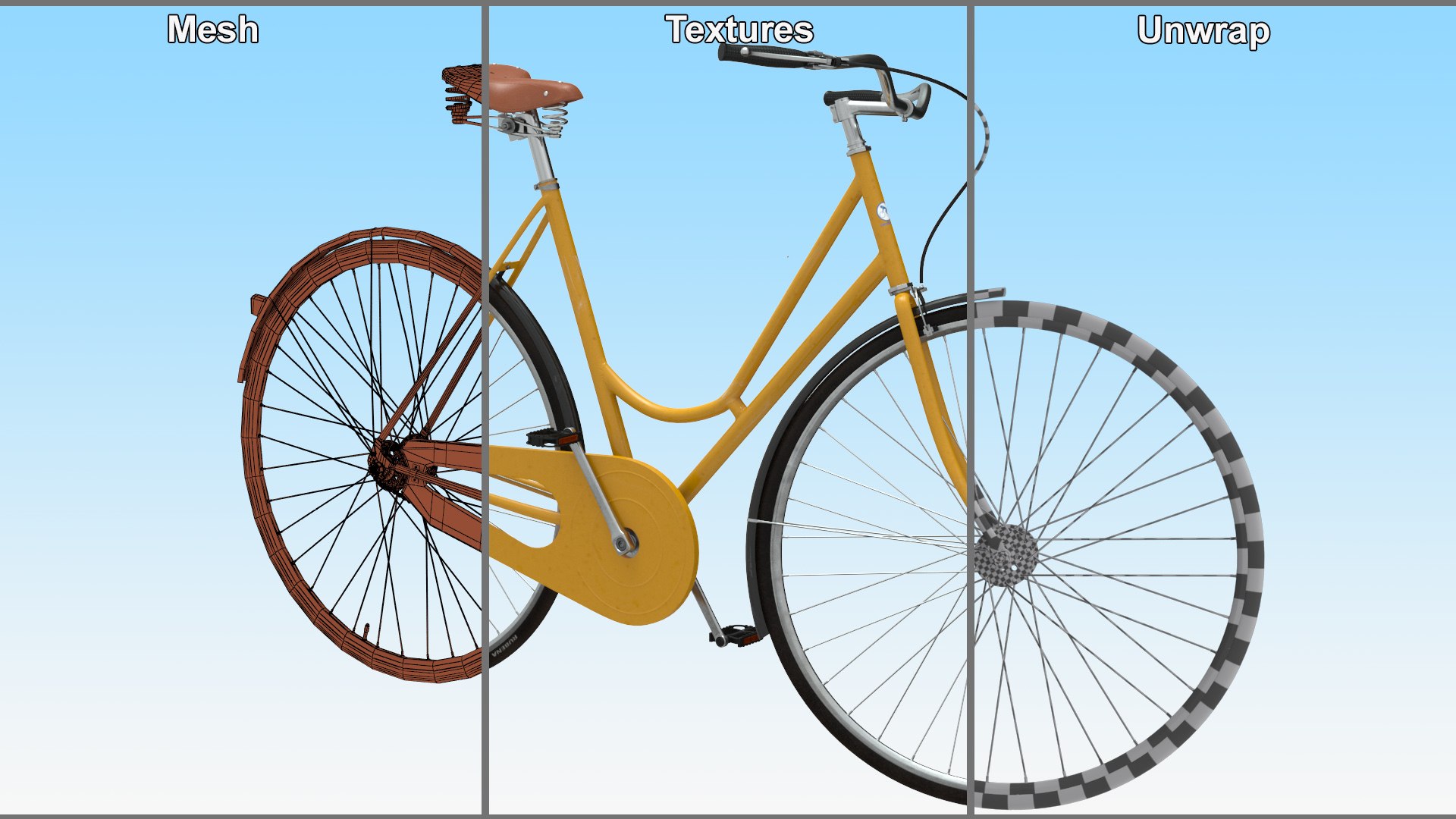 3D Classic City Bicycle Rigged For Cinema 4D Model - TurboSquid 2308495