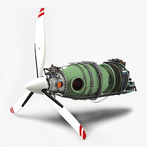 Turboprop Aircraft Engine Pratt and Whitney Canada PT6 2 3D Model