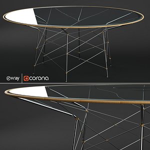 whisk glass dining table 3D model