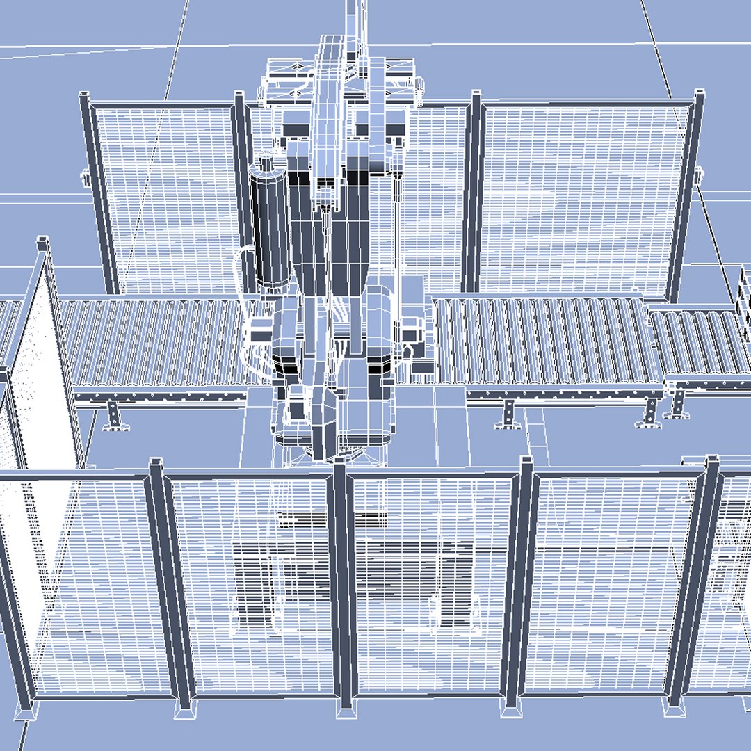 3d model palletizing cell scene robot