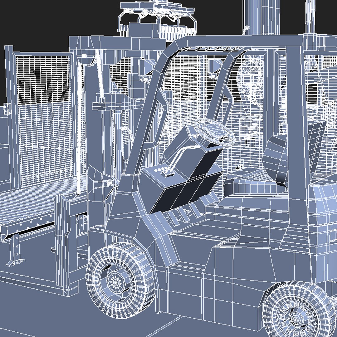3d model palletizing cell scene robot