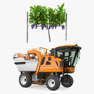 Grape Harvester with Vineyard Collection
