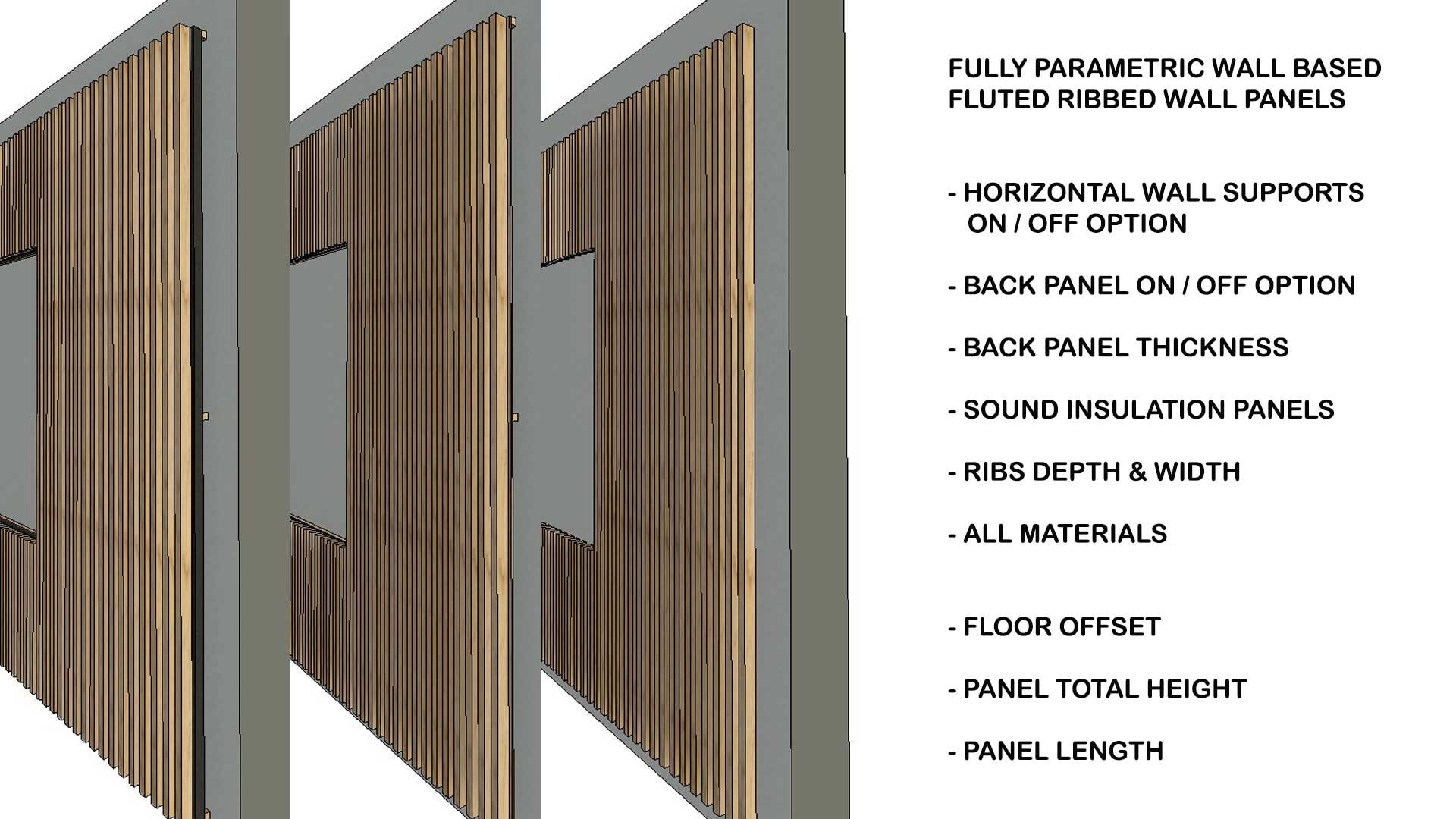 3D Fully Parametric Fluted Ribbed Wall Based Panel Family - TurboSquid ...