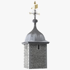 Ancient Tower of Castle with Weather Vane model