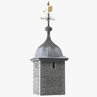 Ancient Tower of Castle with Weather Vane