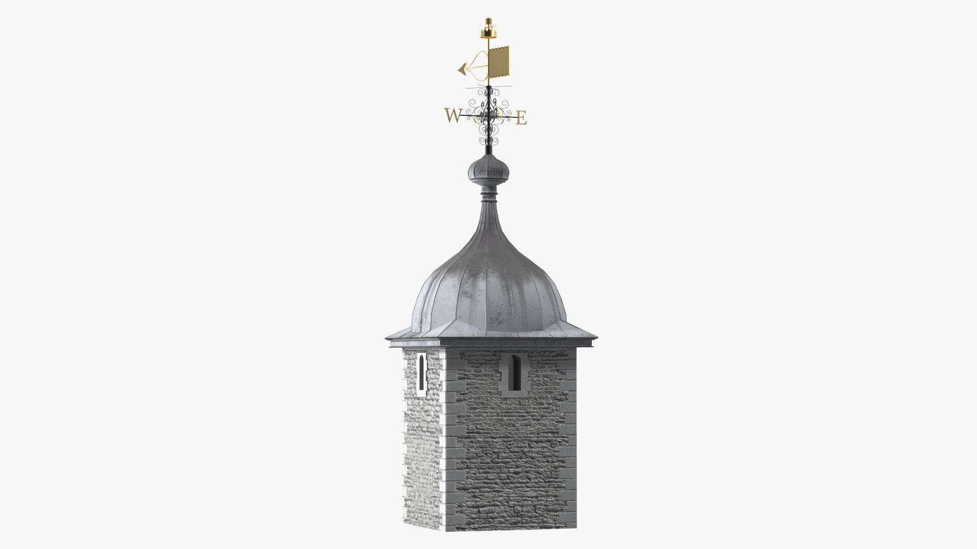 Ancient Tower of Castle with Weather Vane 3D model preview