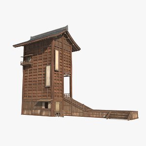 Ancient Asian Architectural Grain Warehouses 3D