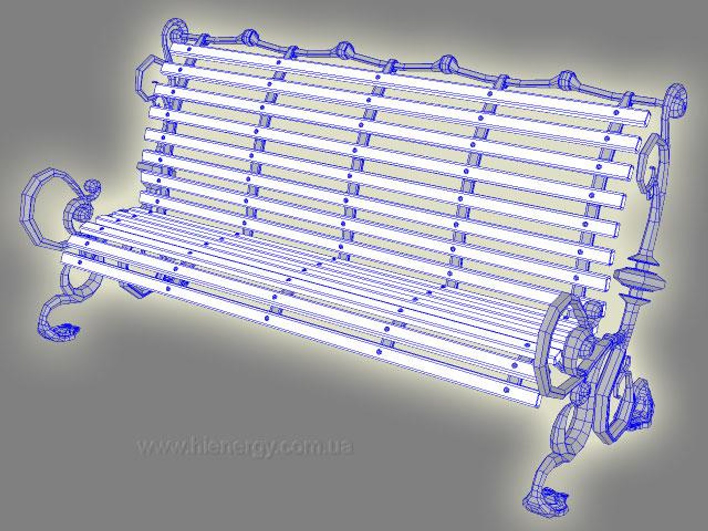 3d Model Garden Bench