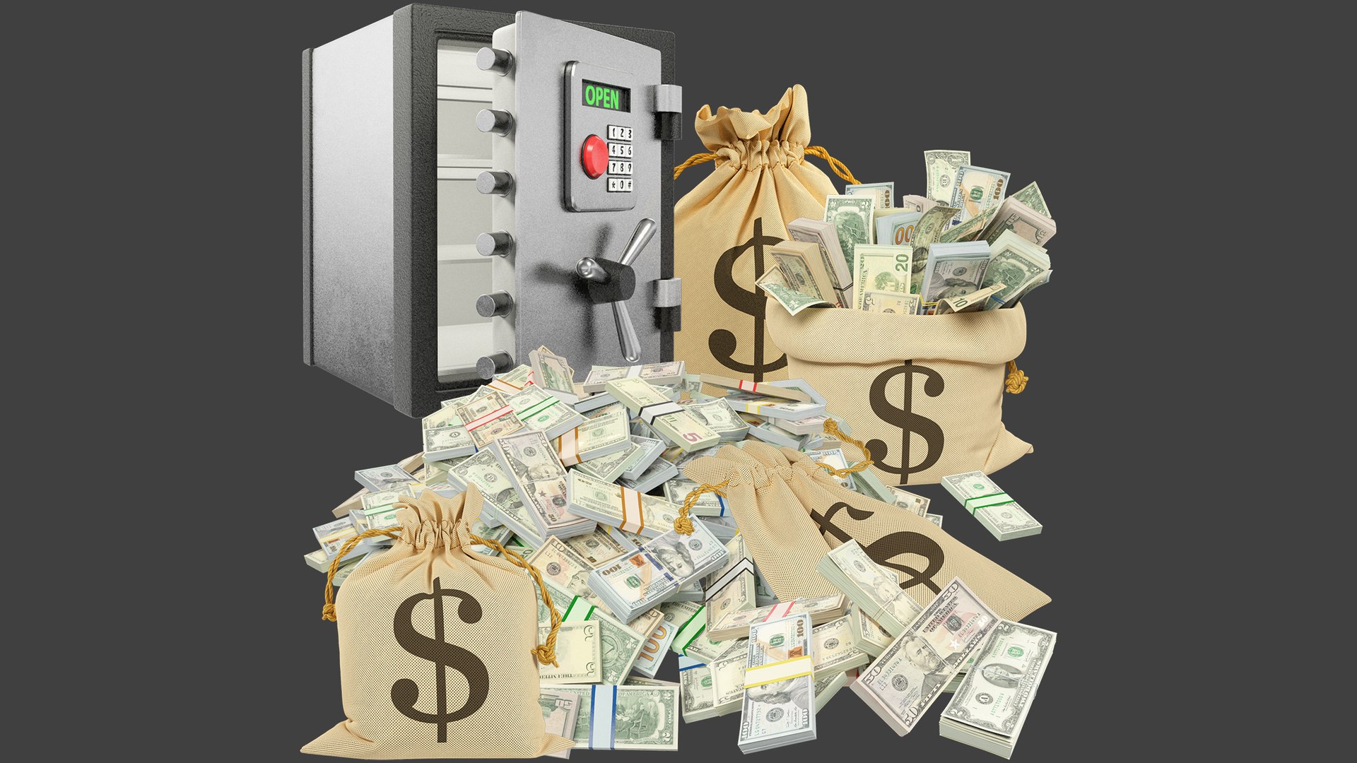 3D Money Bags and Safe Collection V3 model https://p.turbosquid.com/ts-thumb/YK/B7rzQV/mv/mbasc3_003/png/1662138271/1920x1080/fit_q87/b554f50abeffac0ad86037e7aad5ccbccc041908/mbasc3_003.jpg