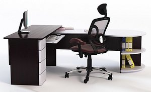 Office Desk with Chair & Props 2