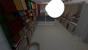 Modern Showroom Interior with Product Stand SketchUp Mode 3D
