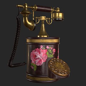 3D model retro vintage phone