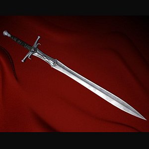 3d model witcher silver sword