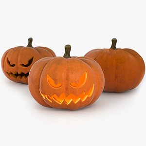 Jack-o-lantern pumpkin with intact pumpkin included model