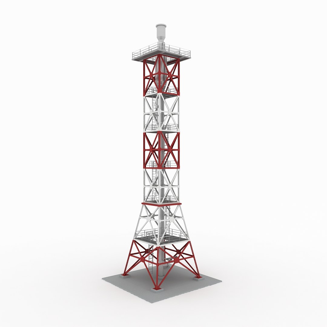 Flare Stack Gas 01 3d Model