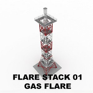 flare stack gas 01 3d model