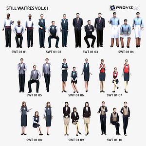 3D People 30 Still 3D Waiter Vol 01