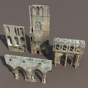 3d model castle ruins modelled
