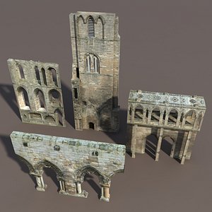 Castle Ruin Pack Low poly 3d Model