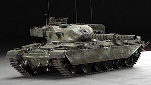 Chieftain Mk5 MBT - 4 Skins and Destroyed Version Included 3D model