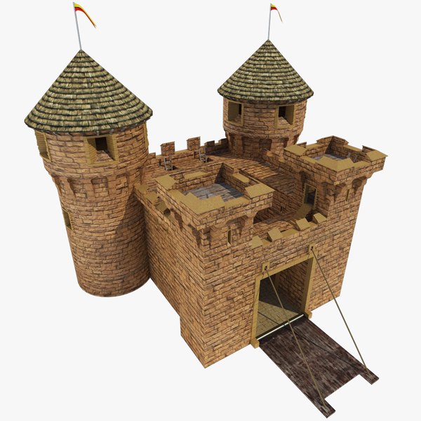 3d model realistic medieval castle gate