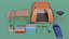 Campingplatz - Low Poly Campingrucksack