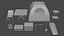 Campingplatz - Low Poly Campingrucksack