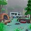 Campingplatz - Low Poly Campingrucksack
