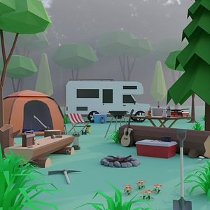 Low Poly Campsite - Camping Pack