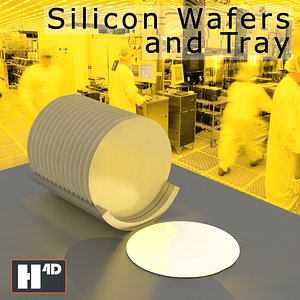 silicon semiconductor wafers tray 3D model