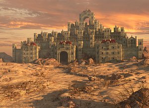 3D Fantasy Deserted Big Castle