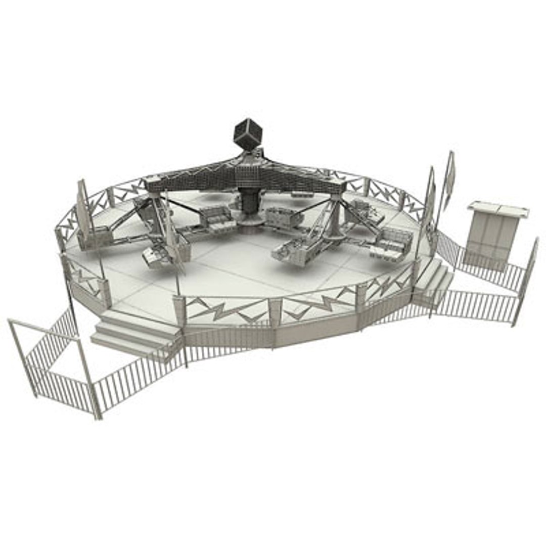 scrambler amusement park 3d model