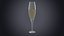 3D champagne flute wine glass model