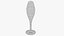 3D champagne flute wine glass model
