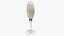 3D champagne flute wine glass model