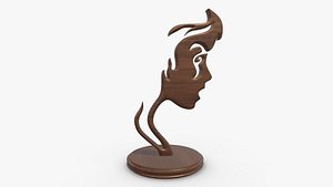 girl face wood carving