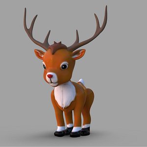3D Cute Reindeer model