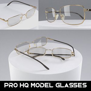 Premium PC Glasses Model High-Quality Game-Ready Realistic