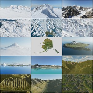 Arctic Landscapes Pack – 15 PBR environments: Mountains, Glaciers, Volcanoes(1)