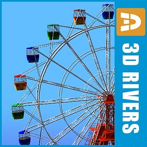 ferris wheel amusement park 3d model