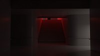liminal space industrial empty room with a light