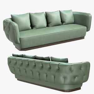 3D simon tufted upholstered sofa interior