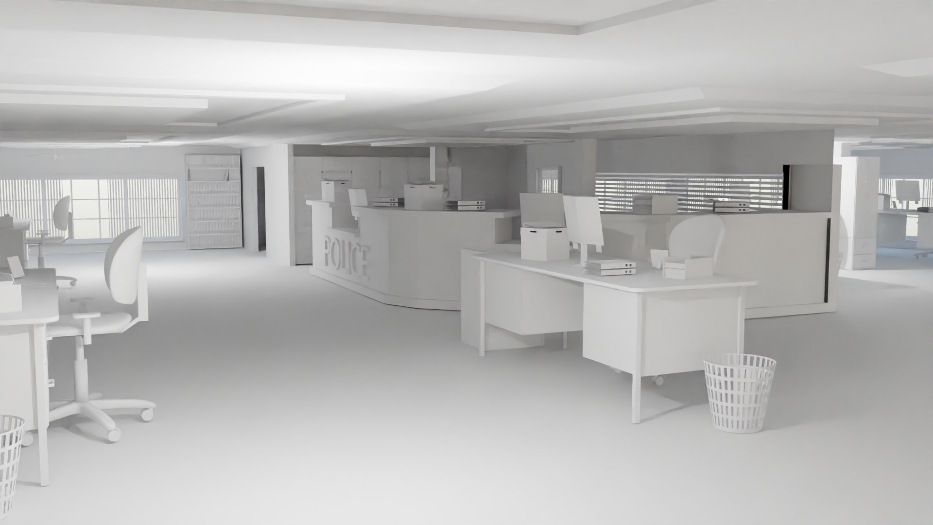 3D Model Police Station Interior - TurboSquid 2158065