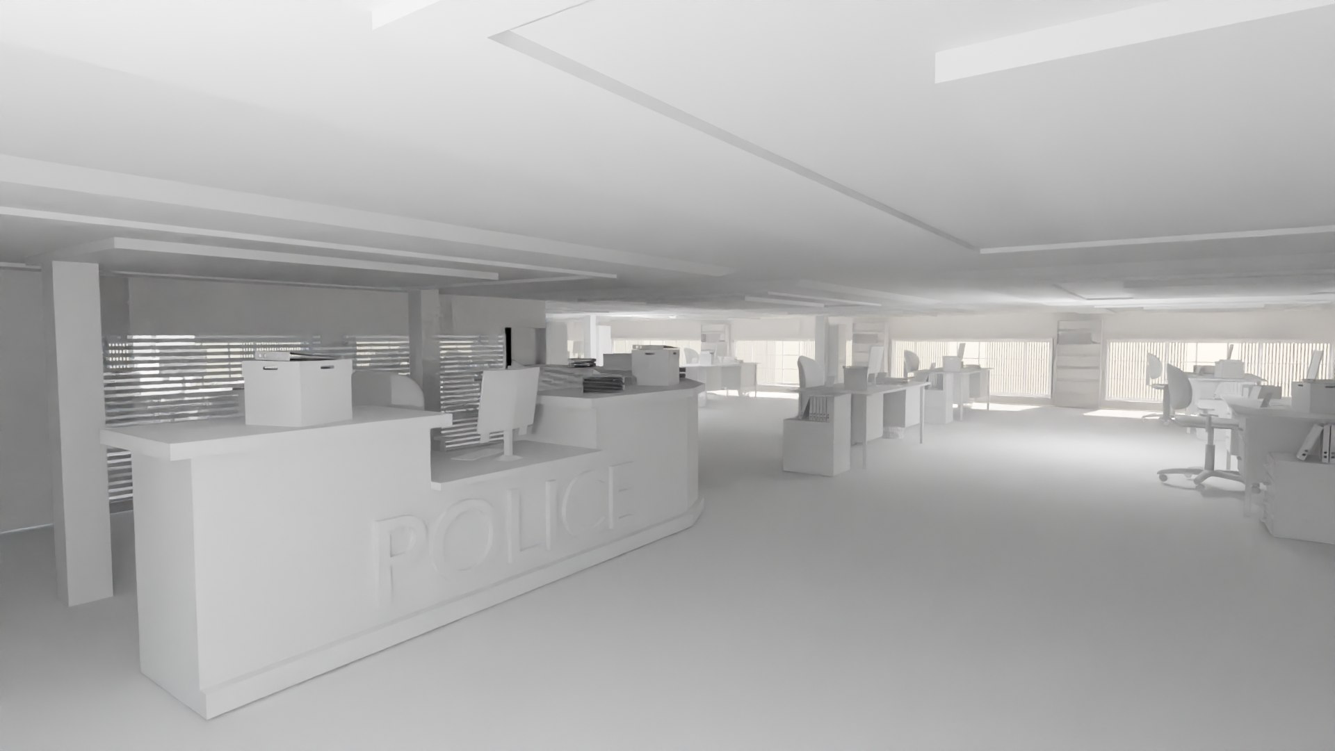 3D Model Police Station Interior - TurboSquid 2158065