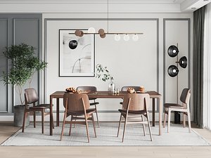 3D o Nordic simple dining-room 3D model