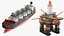 Detailed Oil Platform And Ship 3D model