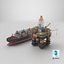 Detailed Oil Platform And Ship 3D model