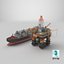 Detailed Oil Platform And Ship 3D model